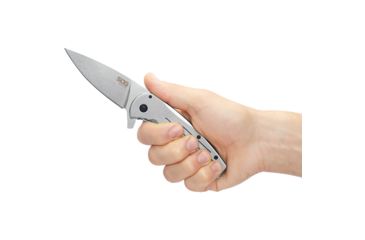 Image of SOG Specialty Knives &amp; Tools Aegis FLK Folding Knife, 3.38in, 8Cr13MoV Stainless Steel, Clip Point Blade, Silver, Stainless Steel Handle, Grey/Grey, SOG-14-41-02-42