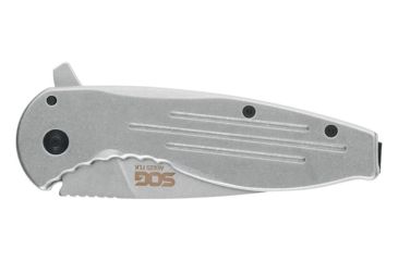 Image of SOG Specialty Knives &amp; Tools Aegis FLK 3.38in Folding Knife, Stonewashed Drop Point Blade, Stainless Steel, 14-41-02-42