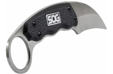 Image of SOG Specialty Knives &amp; Tools Gambit Blade Knife, 2.58in, 7Cr17MoV Blade, Sheepsfoot, Black, Glass-Reinforced Nylon Handle, Silve, SOG-GB1001-CP