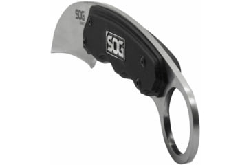 Image of SOG Specialty Knives &amp; Tools Gambit Blade Knife, 2.58in, 7Cr17MoV Blade, Sheepsfoot, Black, Glass-Reinforced Nylon Handle, Silve, SOG-GB1001-CP