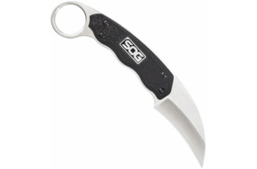 Image of SOG Specialty Knives &amp; Tools Gambit Blade Knife, 2.58in, 7Cr17MoV Blade, Sheepsfoot, Black, Glass-Reinforced Nylon Handle, Silve, SOG-GB1001-CP