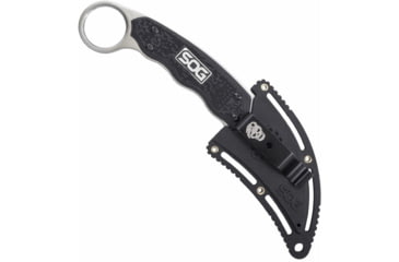 Image of SOG Specialty Knives &amp; Tools Gambit Blade Knife, 2.58in, 7Cr17MoV Blade, Sheepsfoot, Black, Glass-Reinforced Nylon Handle, Silve, SOG-GB1001-CP