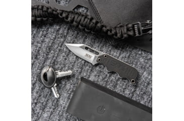 Image of SOG Specialty Knives &amp; Tools Instinct Mini Fixed Blade Knife, 1.9in, 5Cr15MoV Blade, Clip Point, Black, Silver, Stainless Steel and G10 Handle, Silver, SOG-NB1002-CP