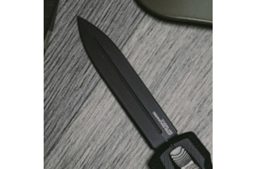 Image of SOG Specialty Knives &amp; Tools Pentagon Blackout OTF Automatic Folding Knife, 3.75in, S35VN Stainless, Spear Point Blade, Black TiNi, Black Aluminum Handle, 15-61-01-57