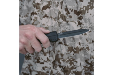 Image of SOG Specialty Knives &amp; Tools Pentagon Blackout OTF Automatic Folding Knife, 3.75in, S35VN Stainless, Spear Point Blade, Black TiNi, Black Aluminum Handle, 15-61-01-57