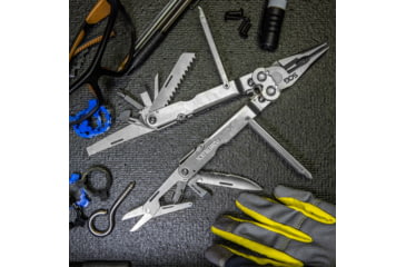 Image of SOG Specialty Knives &amp; Tools PowerLock Multiool Scissors w/ Nylon Sheath, Satin Finish, Silver, SOG-S60N-CP