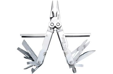 Image of SOG Specialty Knives &amp; Tools PowerLock Multiool Scissors w/ Nylon Sheath, Satin Finish, Silver, SOG-S60N-CP