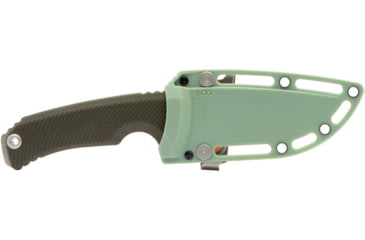 Image of SOG Specialty Knives &amp; Tools TELLUS FX Knife, 4.2in, CRYO 440C Stainless Steel, Full Tang, Fixed Blade, Glass-Reinforced Nylon Handle, Olive Drab, 17-06-01-43