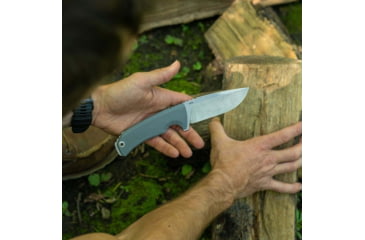 Image of SOG Specialty Knives &amp; Tools TELLUS FX Knife, 4.2in, CRYO 440C Stainless Steel, Full Tang, Fixed Blade, Glass-Reinforced Nylon Handle, Olive Drab, Wolf Gray, 17-06-02-43