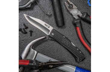 Image of SOG Specialty Knives &amp; Tools Traction Folding Knife, 3.5in, 5Cr13MoV Blade, Clip Point, Black, Glass-Reinforced Nylon Handle, SOG-TD1011-CP