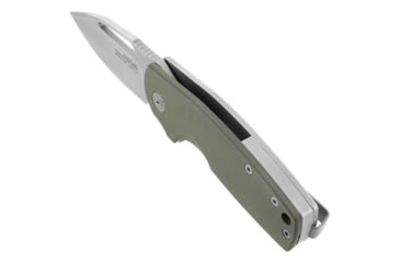 Image of SOG Specialty Knives &amp; Tools Stout FLK Folding Knives, 2.62in, CRYO D2, Stonewash Clip Point Blade, Olive Drab/Silver G10 Handle, 14-03-01-57