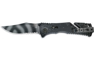 Image of SOG Trident Knife w/ PS Fold, 3.75in. Steel Blade and Desert Camo Green Handle, Copper TiNi Finish, TF3-CP