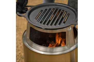 Image of Solo Stove Ranger Cast Iron Grill Cooking Bundle 2, Stainless Steel, Cast Iron Black, Medium, SSRAN-COOKING-BUNDLE