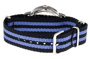 Image of Sophie And Freda SF3303 Nantucket Ladies Watch, Blue/Black Canvas Band, Silver Case, Blue Face SAFSF3303