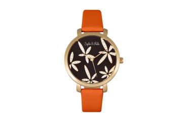 Image of Sophie And Freda Key West Leather Band Watches w/Swarovski Crystals - Women's, Gold/Orange, One Size, SAFSF4305