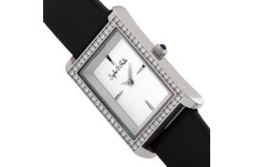Image of Sophie And Freda Wilmington Leather-Band Watch w/Swarovski Crystals, Black, One Size, SAFSF5604
