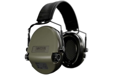 Image of Sordin Supreme MIL AUX Headset, Slim Headband, Green Cups, 500783