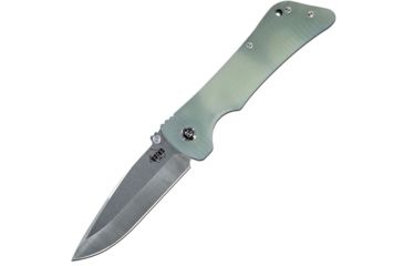 Image of Southern Grind Bad Monkey Folding Drop Point with G10 Handle, Tumbled Satin Blade/Jade Ghost Green G10 Handle, Blade Length 4in SG03030004