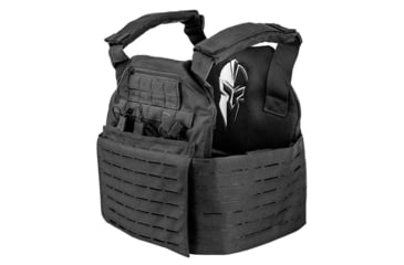 Image of Spartan Armor Systems AR550 Level III+ Medium ESAPI Achilles Package, 9.5in x 12.5in, Single-Curved, Encapsaloc, Black, SAAR55095x125SHSCFCPKGACBK