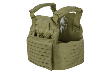 Image of Spartan Armor Systems AR550 Level III+ Medium ESAPI Achilles Package, 9.5in x 12.5in, Single-Curved, Encapsaloc, OD Green, SAAR55095x125SHSCFCPKGACOD