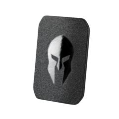 Image of Spartan Armor Systems AR500 Omega Steel Core Body Armor Shooters Cut Set Of Two, Single Curve, Base Coat, Black, 10x12, SAS-AR5001012