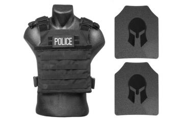 Image of Spartan Armor Systems AR550 Body Armor Active Shooter Kit/police Tactical Gear Atc, Base Coat, Black, Medium-Extra Large SAS-PKG550-ACTSH-ATC-K