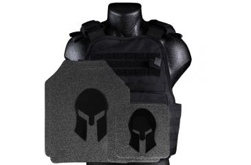 Image of Spartan Armor Systems Armor/condor Mopc Plate Carrier And Omega AR500 Body Armor Platform Single Curve, Base Coat, Black, Medium-2XL SAS-PKG500-MOPC-KIT