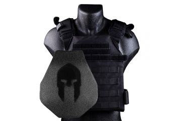 Image of Spartan Armor Systems Armor/sentry Plate Carrier And AR500 Omega Body Armor Swimmers Cut Platform Single Curve, Base Coat, Black, Medium-Extra Large SAS-PKG500-SENTRY-KIT