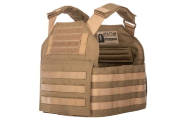 Image of Spartan Armor Systems Shooters Cut And Omega AR500 Body Armor Package, Small/Extra Large, Tan, Adjustable, SA-AR500PKG-SHPC-TAN-SP
