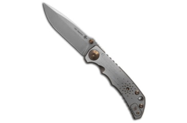 Image of Spartan Blades Spartan Blades Harsey Frame Lock Knife Bronze Star Burst Titanium 4" Stonewash, Bronze/Gray, CPM MagnaCut, adult, BHQ-206088