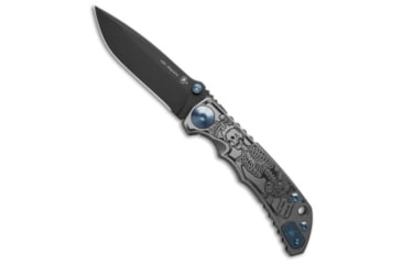 Image of Spartan Blades Spartan Blades Harsey MagnaCut Folder Frame Lock Knife Memento Mori 4" Black, Gray, CPM MagnaCut, adult, BHQ-200592