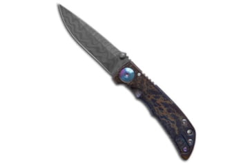Image of Spartan Blades Spartan Blades Mini Harsey Folder Frame Lock Storm Watch Custom 3.25" Damascus, Bronze/Purple, Damascus, adult, BHQ-193321
