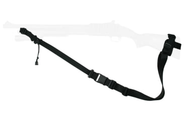 Image of Specter Gear Raider 2 Point Tactical Sling, Mossberg 590 / 590A1, standard fixed stock, Braided Lanyard, Emergency Release, Black, 539 BLK-ERB-BL