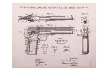 Image of Spg International Spg Browning Canvas Print Colt 1902 Drawing 14''x11''