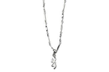 Image of Spg International Spg Browning Necklace Buckmark Logo .925 Sterling Silver