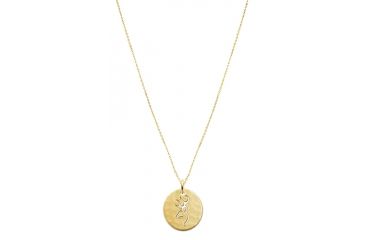 Image of Spg International Spg Browning Necklace Buckmark Logo Hammered Gold Plated