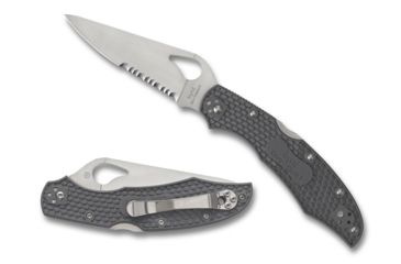 Image of Spyderco Byrd Cara Cara2 Blue Frn Partially Serrated, Gray, BY03PSGY2