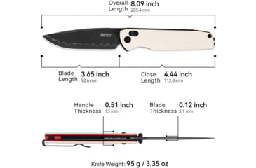 Image of SRM Knives Terrier Ambi Lock White, SRM258LGT2