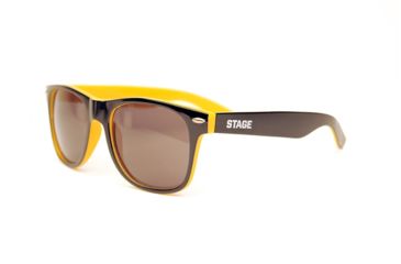 Image of Stage Rebel Sunglasses Black Frame Yellow Accent, Smoke Lens STG8001BY