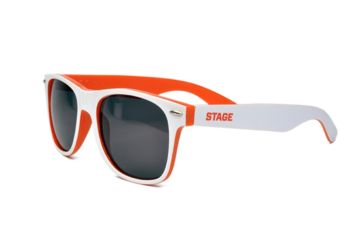 Image of Stage Rebel Sunglasses White Frame Orange Accent, Smoke Lens STG8001WO