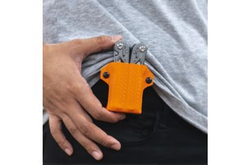 Image of StatGear Kydex Sheath for Gerber Suspension, Carbon Fiber Orange, GSUSP-CF-ORNG