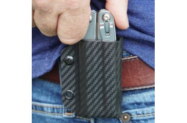 Image of StatGear Kydex Sheath for Leatherman Wingman &amp; Sidekick, Carbon Fiber Black, LWING-CF-BLK