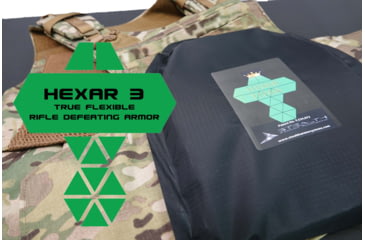 Image of Stealth Armor Systems Hexar B4C Level 3 Stand Alone Flex Plate, Black, 6 x 8, HXT2P-B4C-FP-6x8