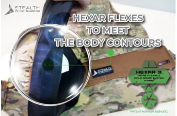 Image of Stealth Armor Systems Hexar Titan Level 3+ Stand Alone Flex Plate, Black, 6 x 8, HXT2P-SIC-FP-6x8
