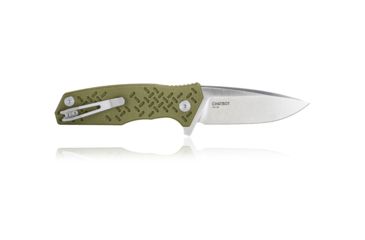Image of Steel Will Chatbot F14-02 Folding Knife, 3.15in, D2 Steel, Stainless Steel Blade, Green, G10 Handle, F14-02