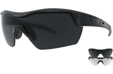 Image of STNGR Lo-Drag Ballistic Sunglasses, Matte Black/Smoke/Clear,Non-Polarized, Medium/Large, 6K-8O41-JV3L