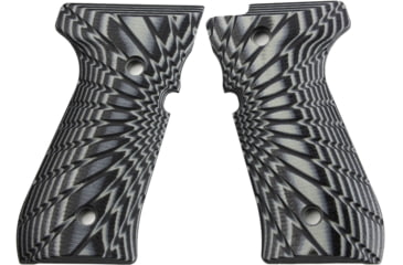 Image of Stoner CNC Beretta 92 Starburst G10 Gun Grips Fits 92FS/96 M9 Series Pistol, Grey Black, STO-BR-B92-ST-GRB