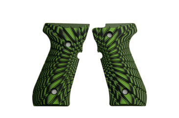 Image of Stoner CNC Beretta 92 Starburst G10 Gun Grips Fits 92FS/96 M9 Series Pistol, Neon Green Black, STO-BR-B92-ST-NG