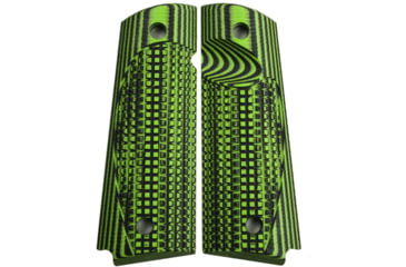 Image of Stoner CNC Conceal Carry G10 Gun Grips fit 1911 Compact and Springfield EMP, Neon Green Black, 1911 Compact-Slim-Magwell, STO-1911C-CC-MAG-NG-SLIM