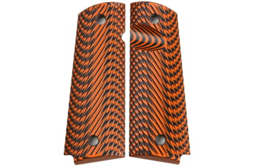 Image of Stoner CNC Cross Hatch G10 Gun Grips fit 1911 Compact and Springfield EMP, Orange Black, 1911 Compact-Slim-Standard, STO-1911C-CH-STD-ORG-SLIM